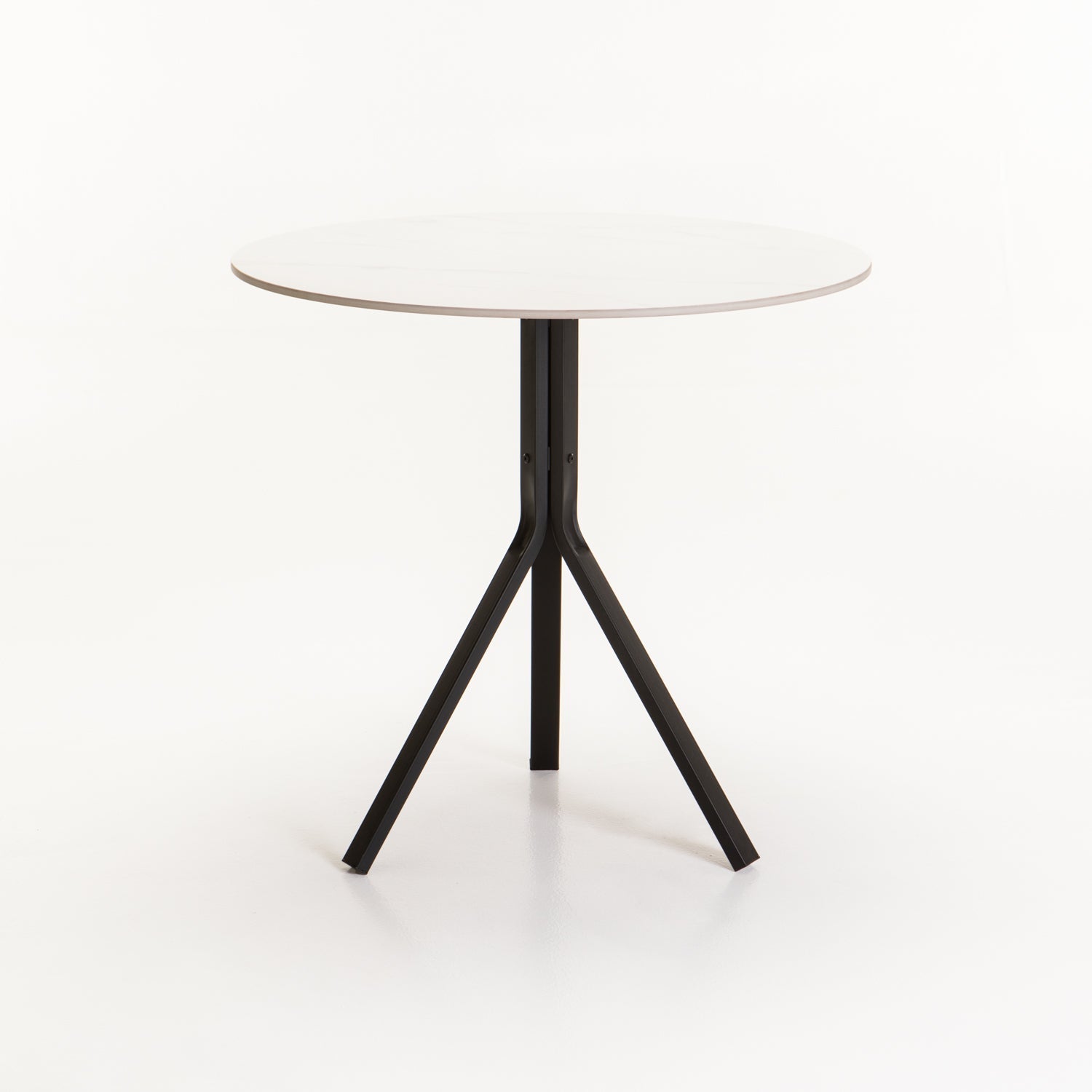 Anya 80cm Round Stone Top Dining Table- White