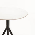 Anya 80cm Round Stone Top Dining Table- White