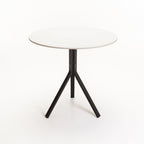 Anya 80cm Round Stone Top Dining Table- White