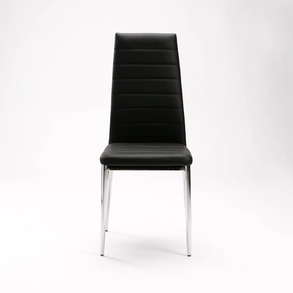 Mia Dining Leather Touch Chair - Black