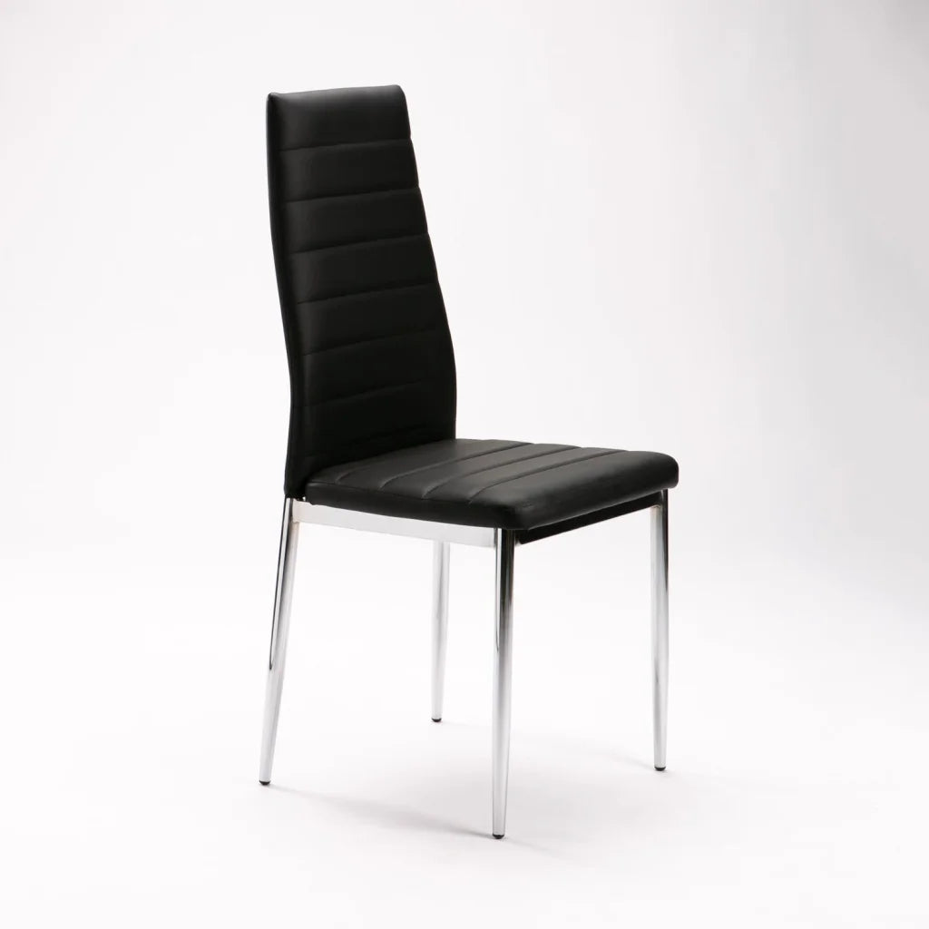 Mia Dining Leather Touch Chair - Black