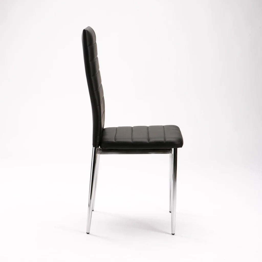 Mia Dining Leather Touch Chair - Black
