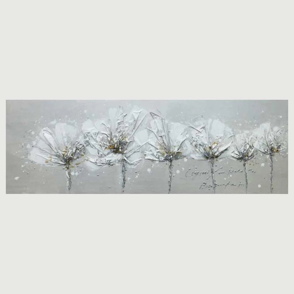 Oil Painting Art G3 - Flowers Grey 50x150