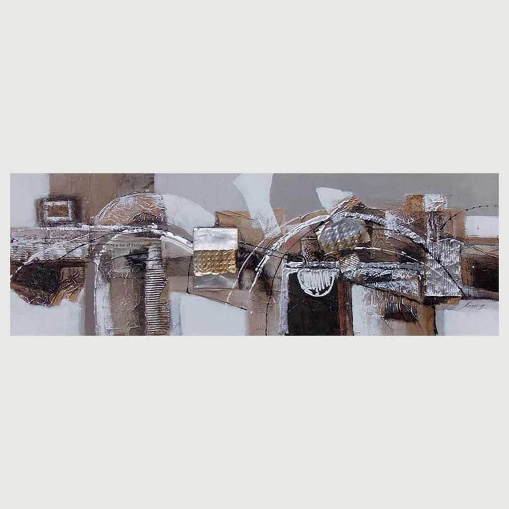 Oil Painting Art N1 - Shapes of Gold & Browns 1 50x150