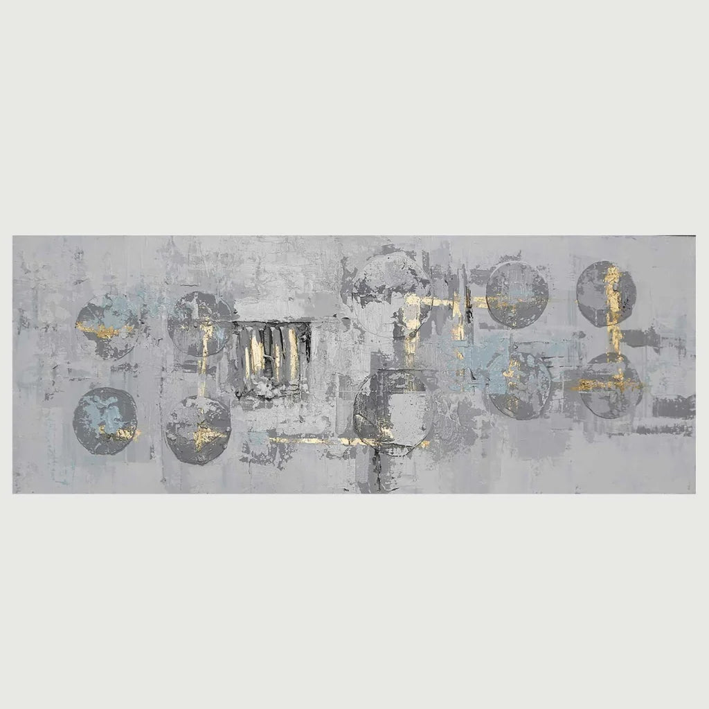 Oil Painting Art YD - Silver Circles 150x50