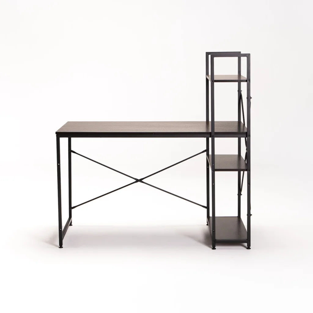 Eydis 120cm Desk With Shelf - Black