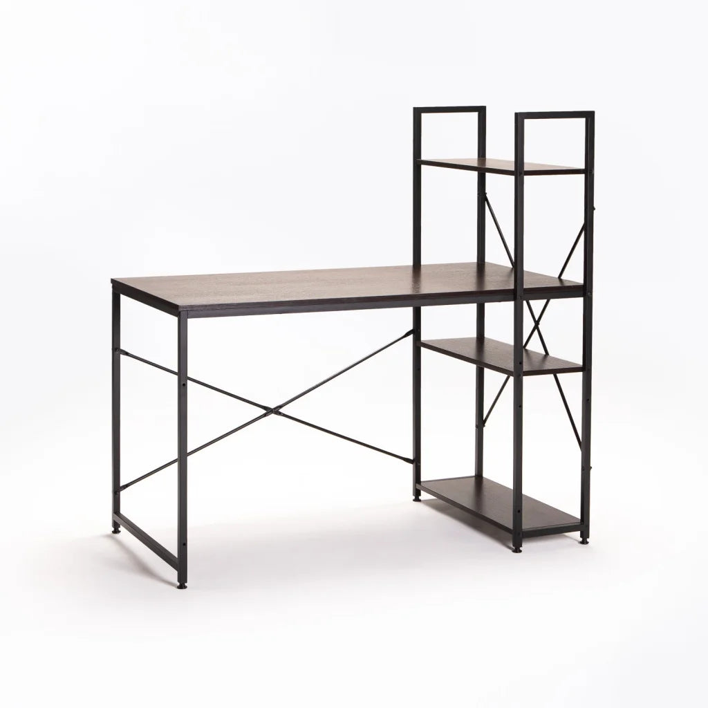 Eydis 120cm Desk With Shelf - Black