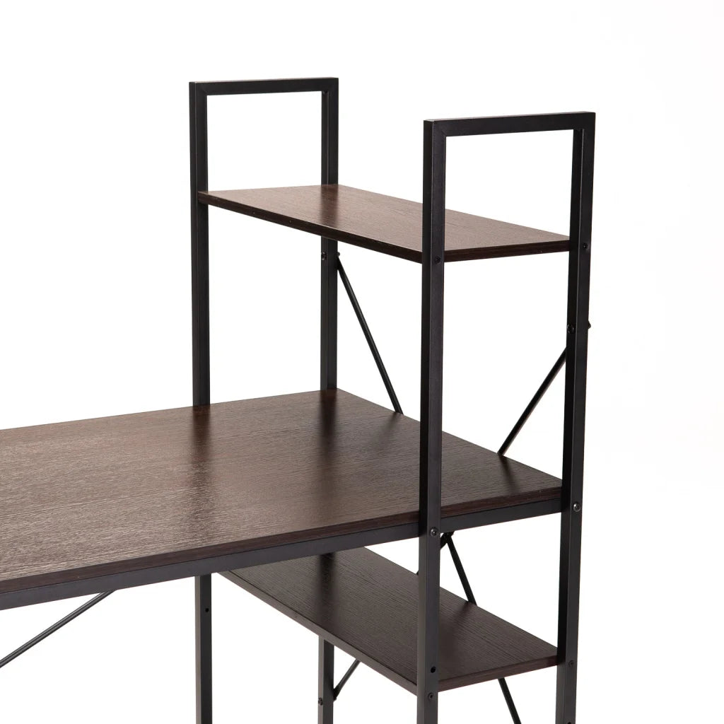 Eydis 120cm Desk With Shelf - Black