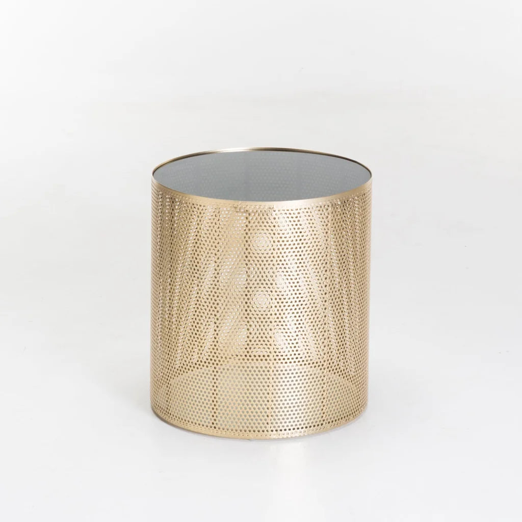 Baracks 41cm Round Metal Glass Top Table