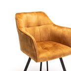 Siya Deluxe Velvet Dining Chair - Mustard