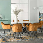 Siya Deluxe Velvet Dining Chair - Mustard