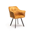 Siya Deluxe Velvet Dining Chair - Mustard