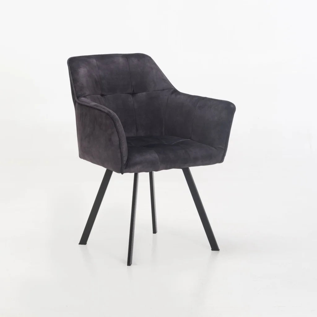 Siya Deluxe Velvet Dining Chair - Grey
