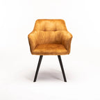 Siya Deluxe Velvet Dining Chair - Mustard