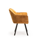 Siya Deluxe Velvet Dining Chair - Mustard
