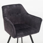 Siya Deluxe Velvet Dining Chair - Grey
