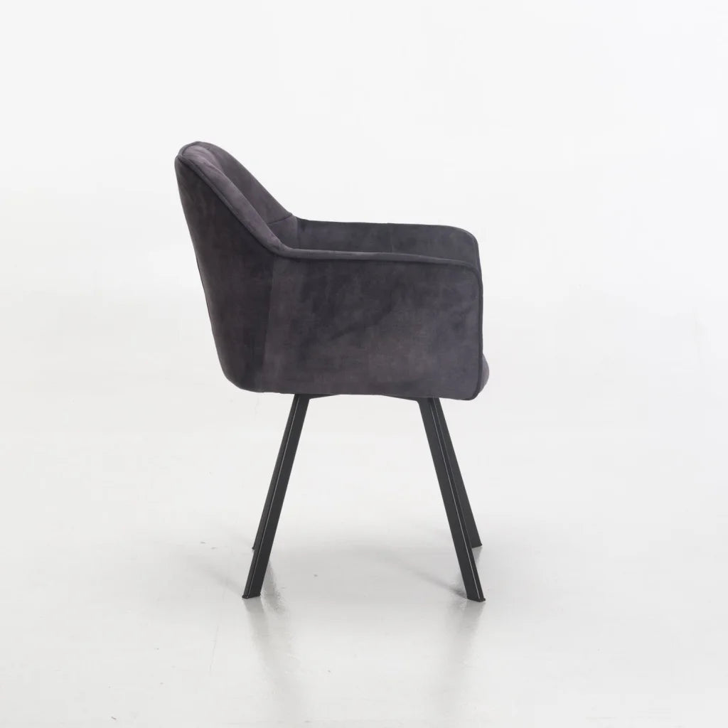 Siya Deluxe Velvet Dining Chair - Grey