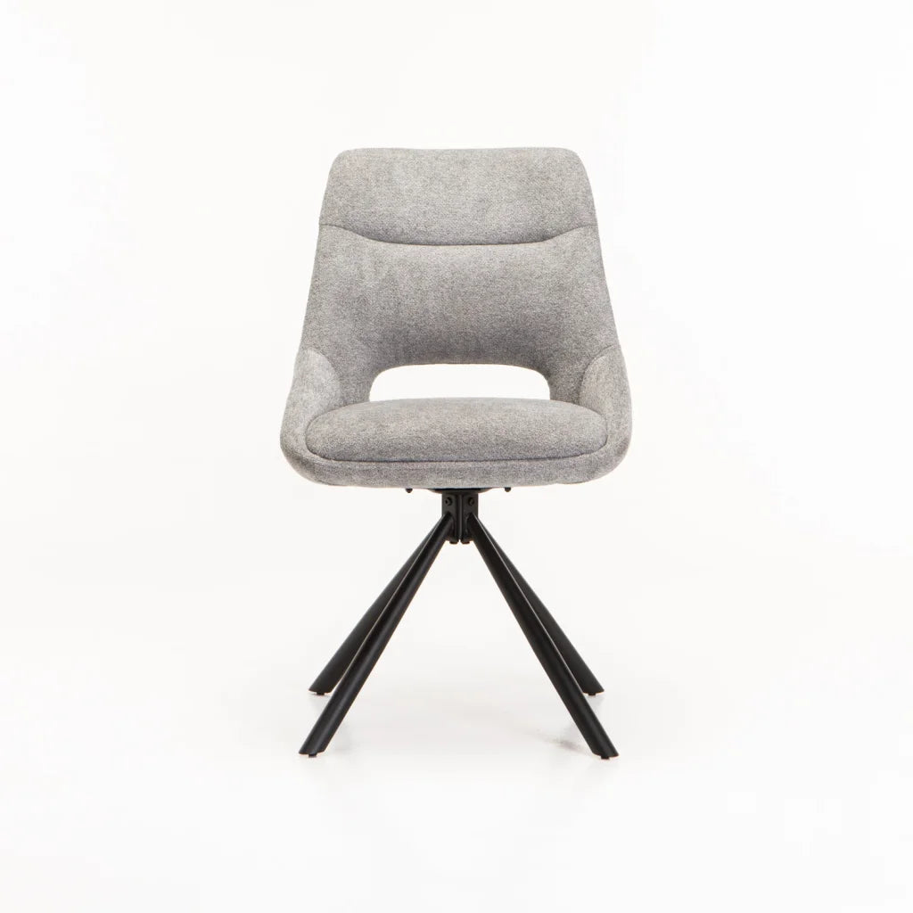 Piatto Fabric Swivel Dining Chair - Light Grey