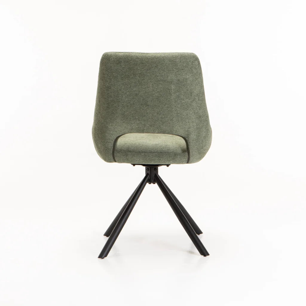 Piatto Fabric Swivel Dining Chair - Green