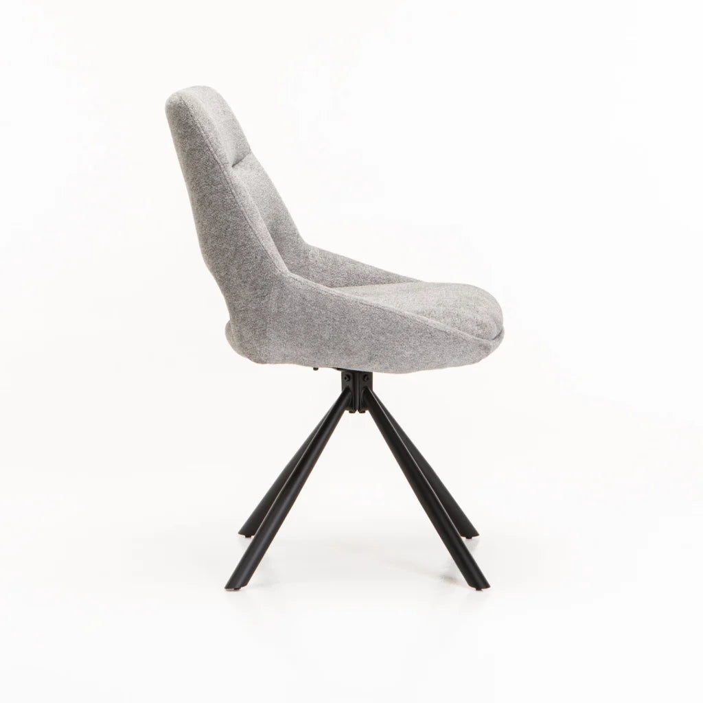 Piatto Fabric Swivel Dining Chair - Light Grey