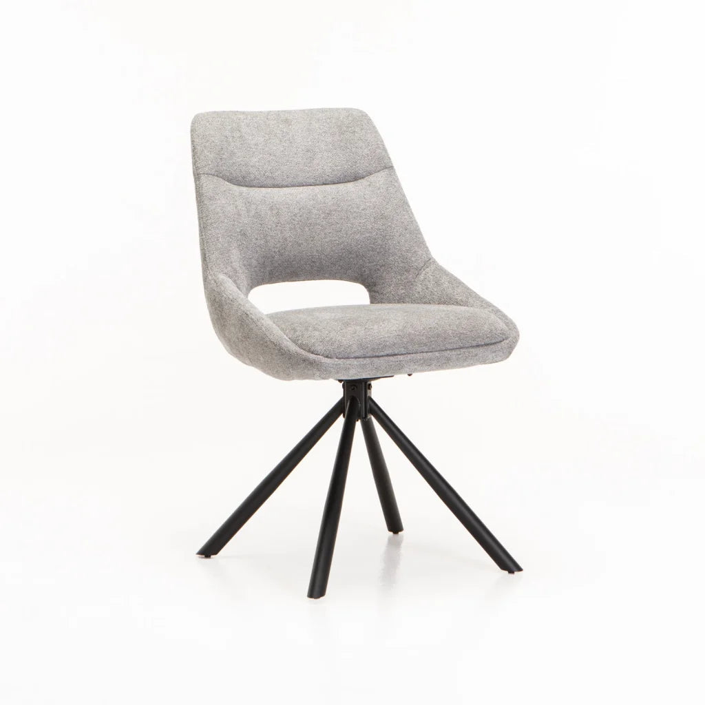 Piatto Fabric Swivel Dining Chair - Light Grey
