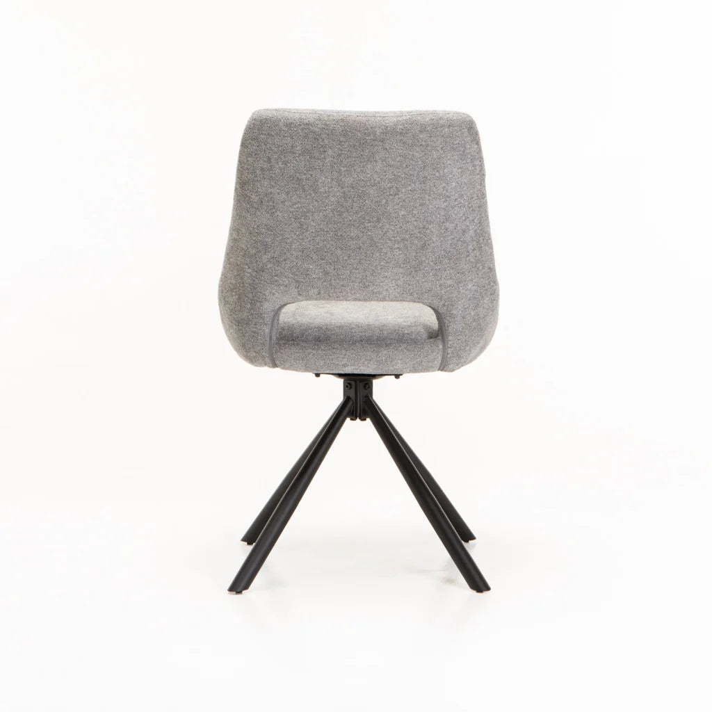Piatto Fabric Swivel Dining Chair - Light Grey