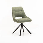 Piatto Fabric Swivel Dining Chair - Green