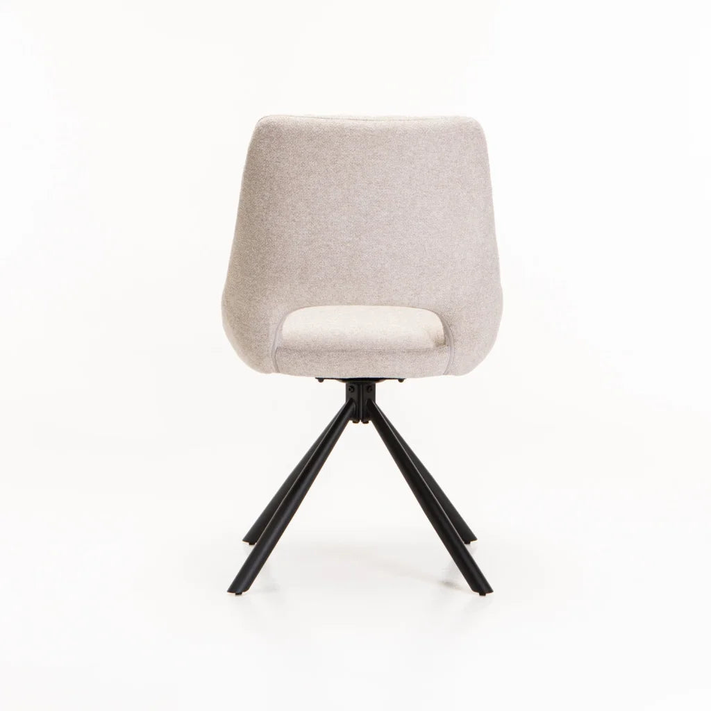 Piatto Fabric Swivel Dining Chair - Cream