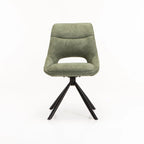Piatto Fabric Swivel Dining Chair - Green