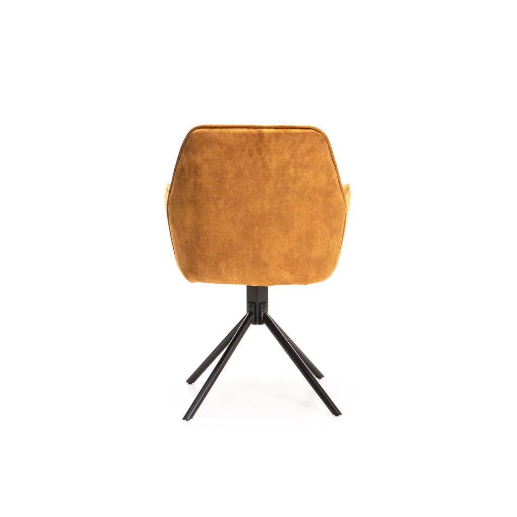 Dinny Deluxe Velvet Dining Chair - Mustard