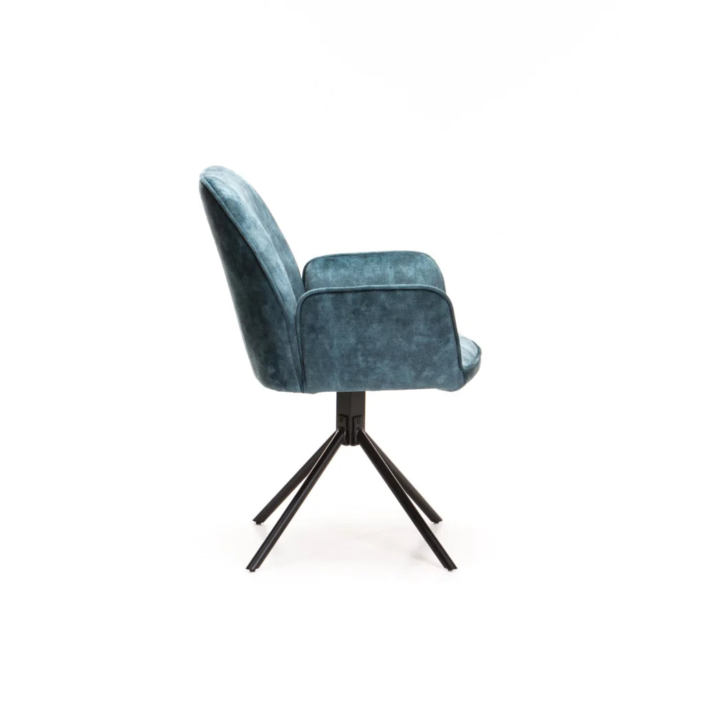 Dinny Deluxe Velvet Dining Chair - Teal