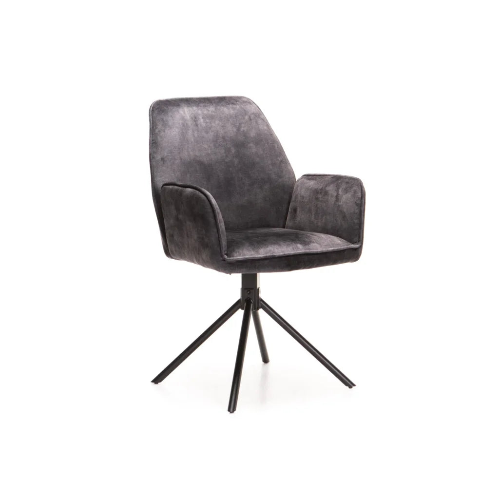 Dinny Deluxe Velvet Dining Chair - Grey