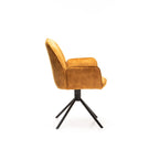 Dinny Deluxe Velvet Dining Chair - Mustard