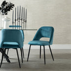 Tee Velvet Dining Chair - Blue