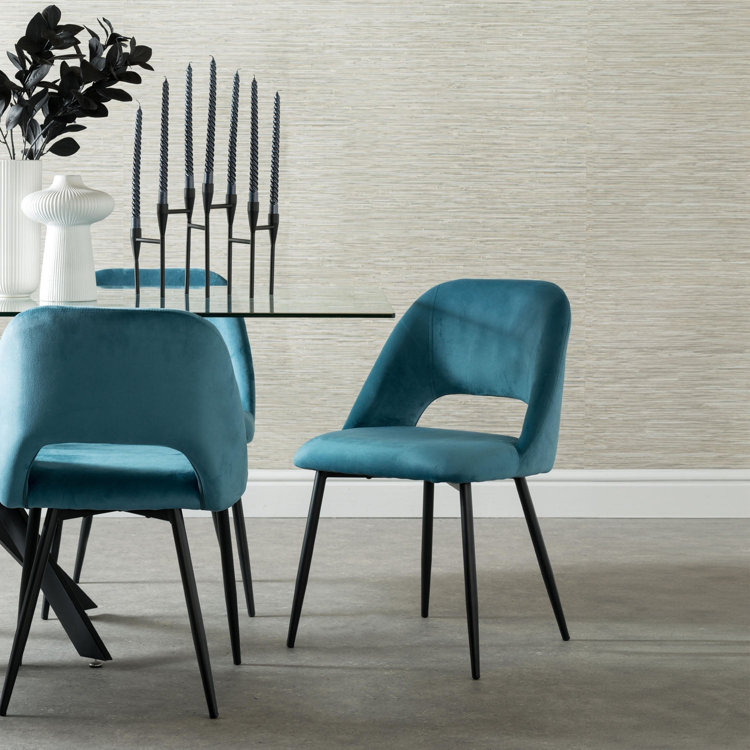 Tee Velvet Dining Chair - Blue