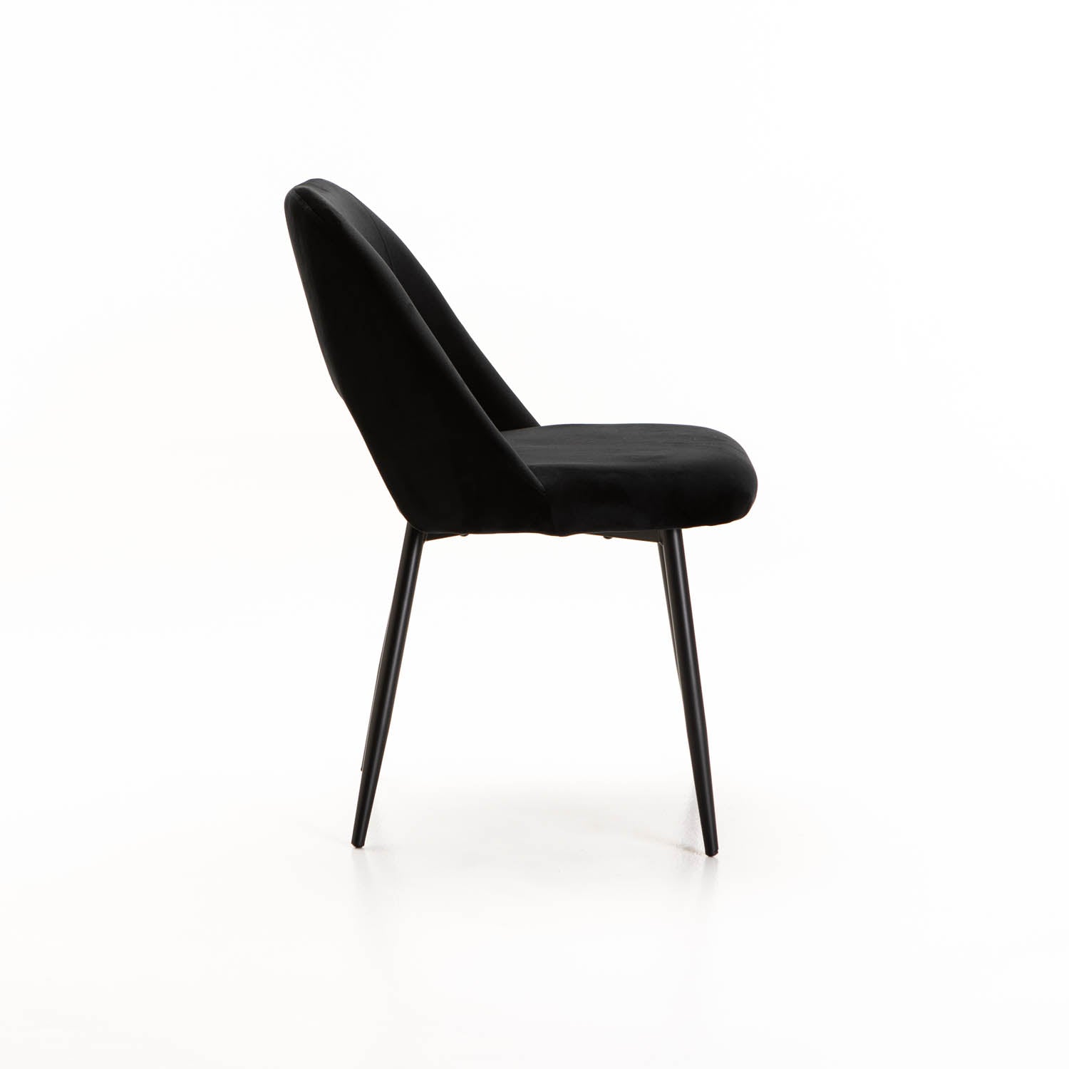 Tee Velvet Dining Chair - Black