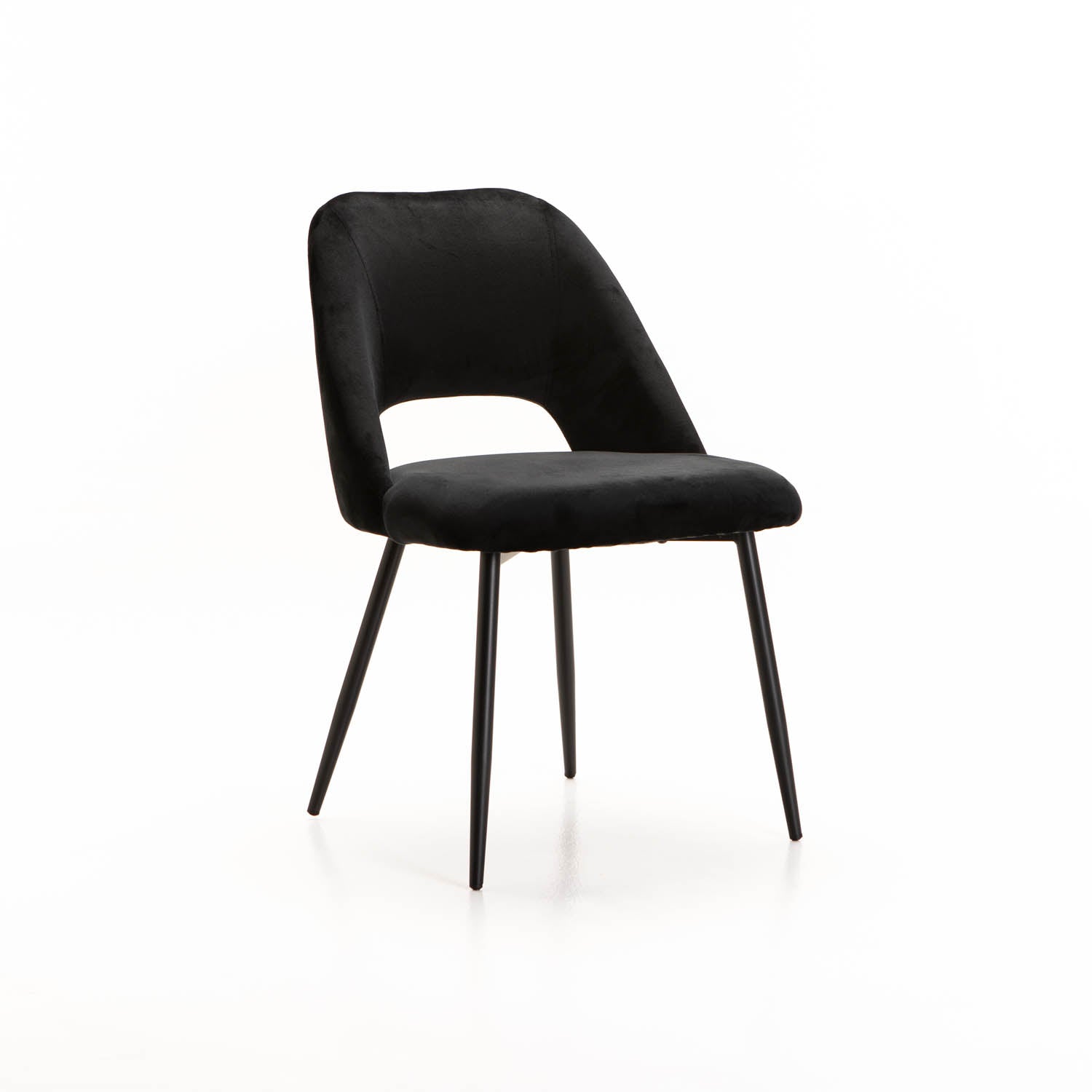 Tee Velvet Dining Chair - Black