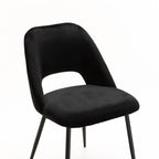 Tee Velvet Dining Chair - Black