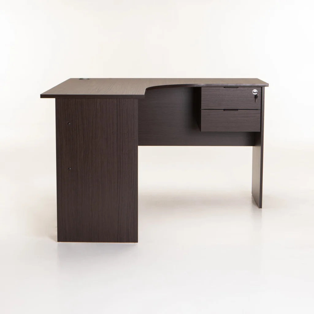 Keir 120cm 2 Drawer Corner Desk - Wenge