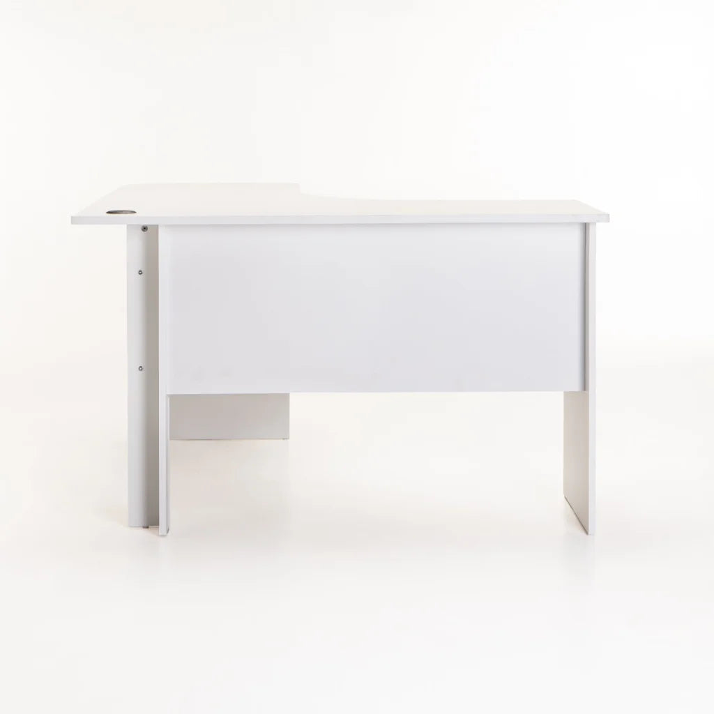 Keir 120cm 2 Drawer Corner Desk - White