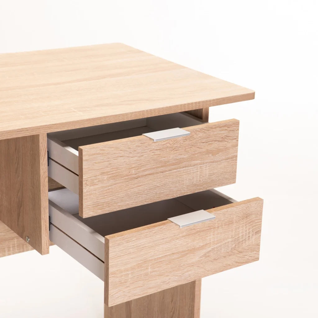 Keir 120cm 2 Drawer Desk - Oak