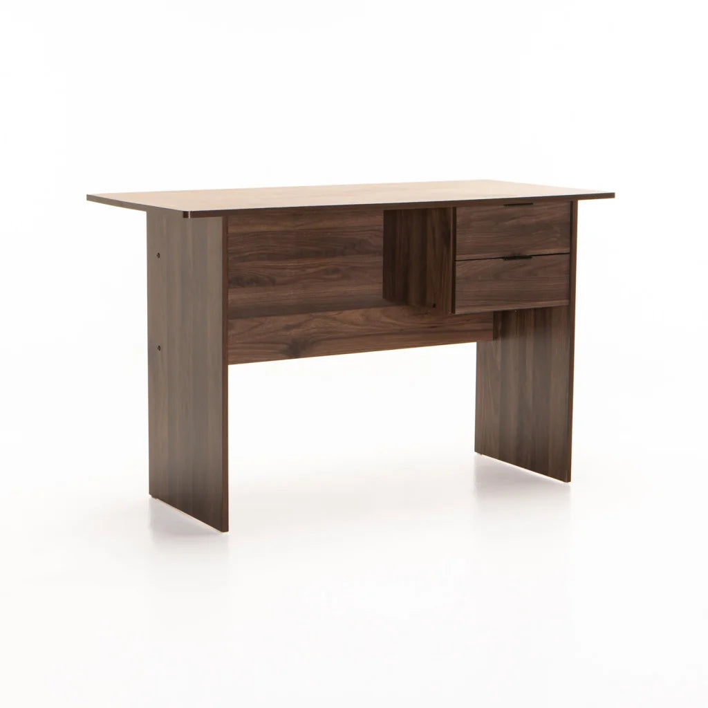 Keir 120cm 2 Drawer Desk - Walnut