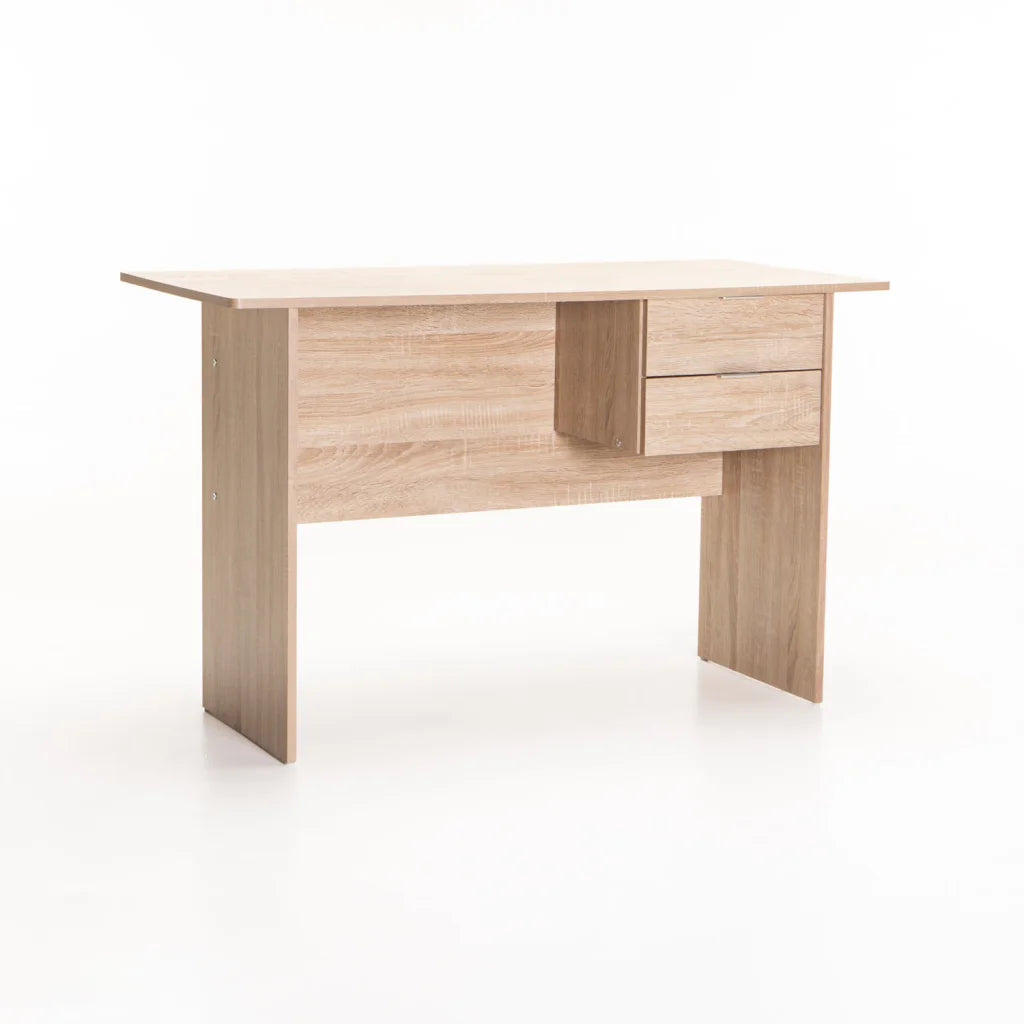 Keir 120cm 2 Drawer Desk - Oak