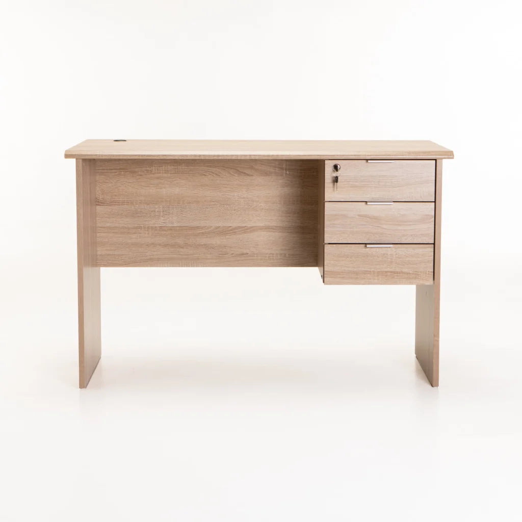 Keir 120cm Deluxe 3 Drawer Desk - Oak