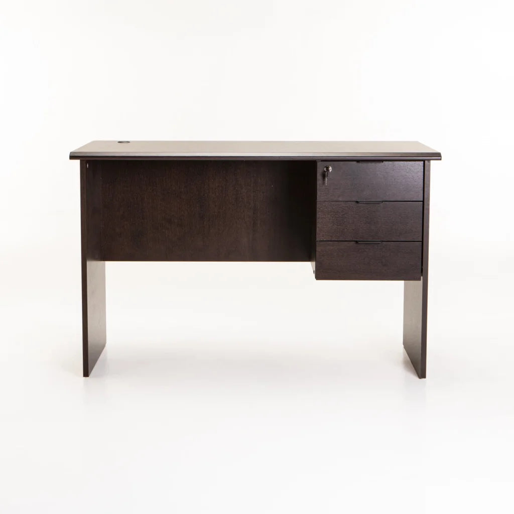 Keir 120cm Deluxe 3 Drawer Desk - Wenge