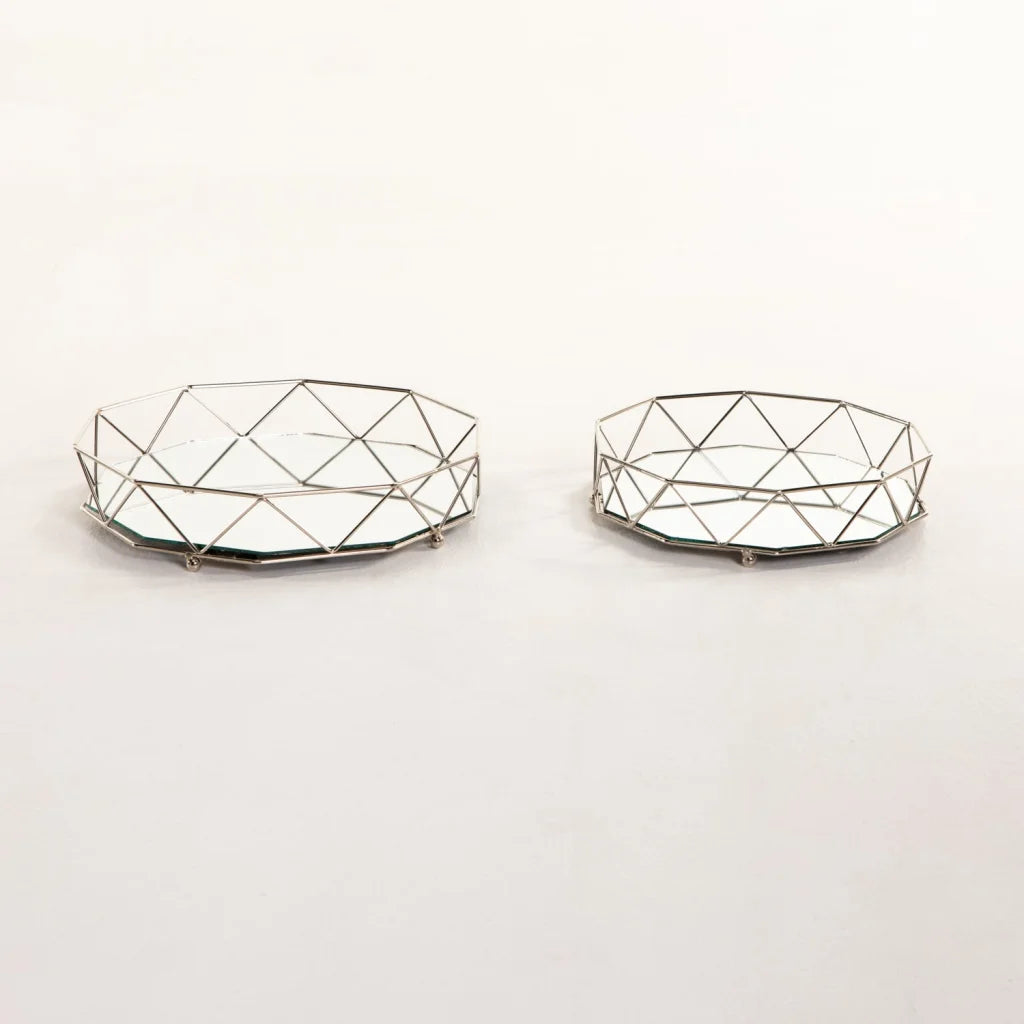 Sophiah Set Of 2 Trays W/Mirror