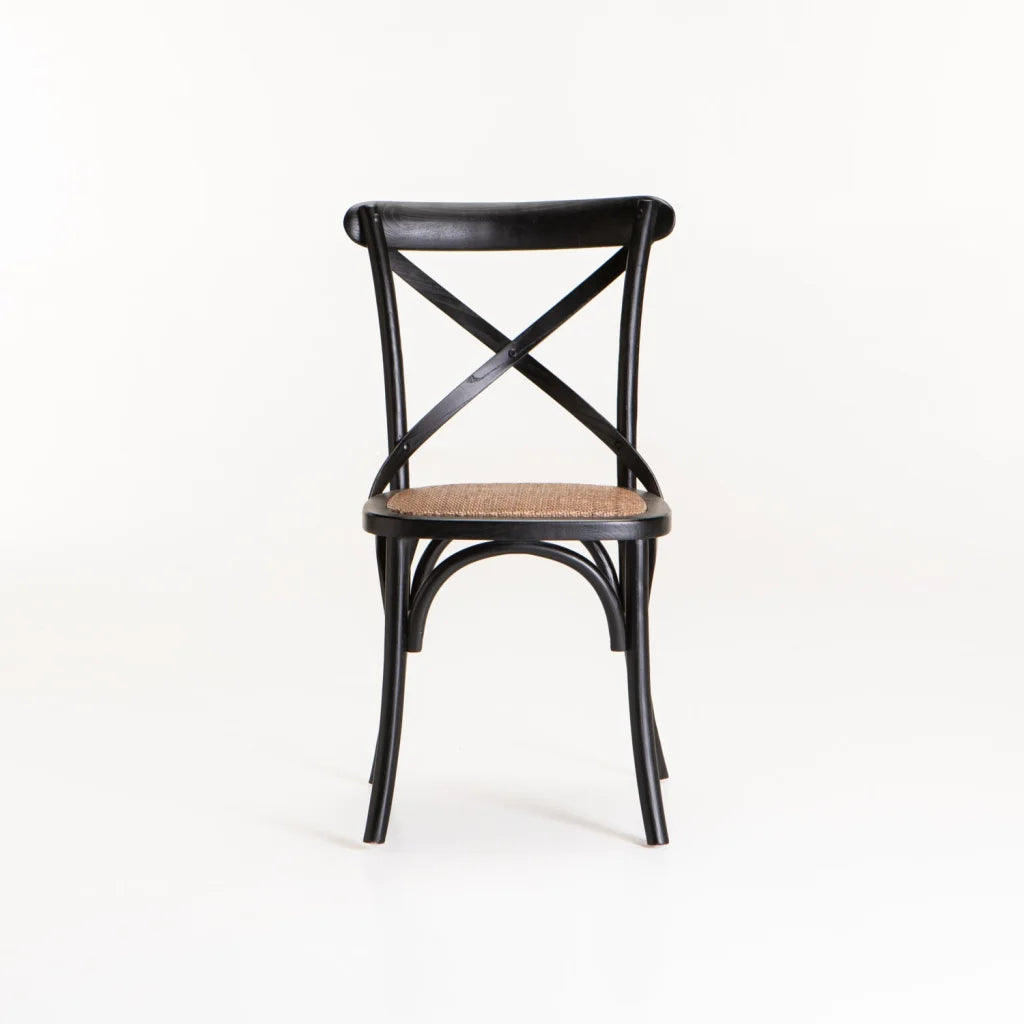 Crystal Mid-Century Dining Chair - Black