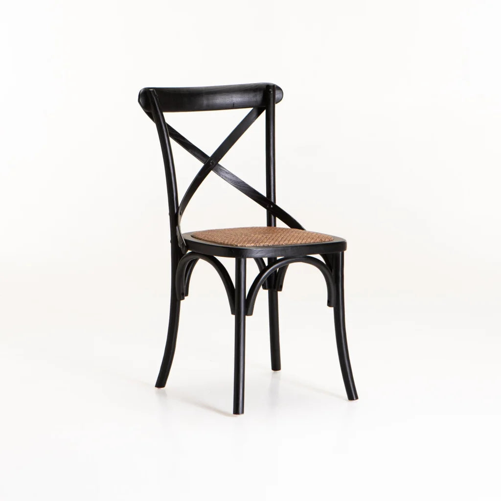Crystal Mid-Century Dining Chair - Black
