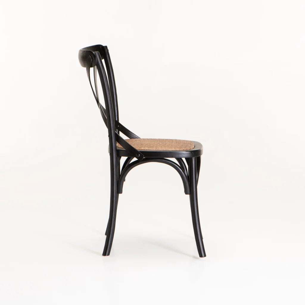 Crystal Mid-Century Dining Chair - Black
