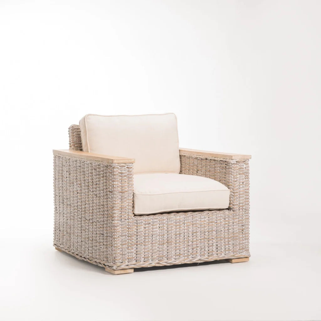 Phuti Kubu Whitewash Armchair
